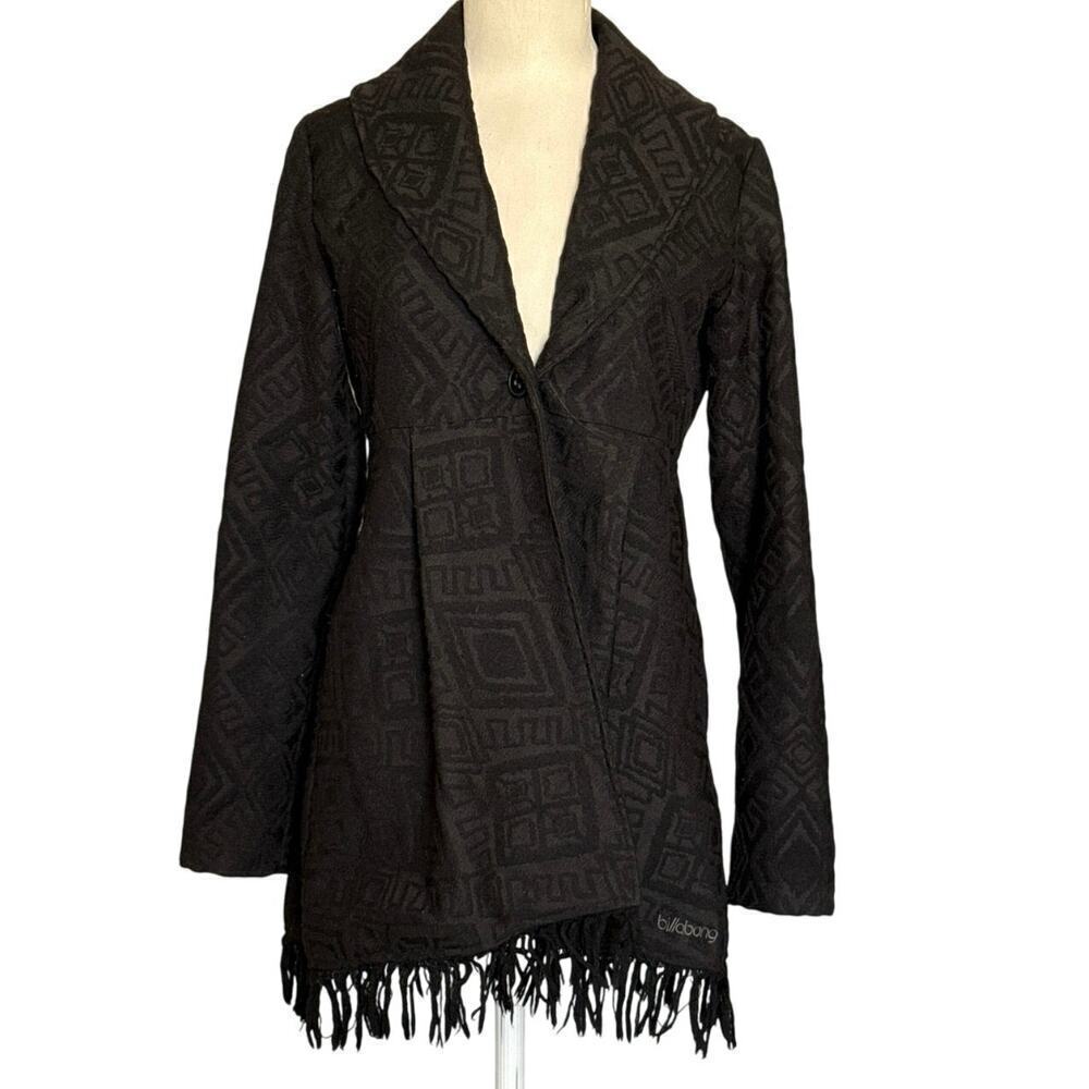 Billabong Black Coat with Fringe Womens Size  S